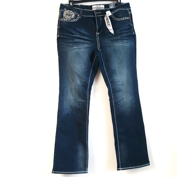 Hydraulic embellished "Bailey" jeans